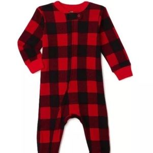 Baby Girls/Boys 0-3m Unisex Red Check Sleeper One Piece Footed New 🖤